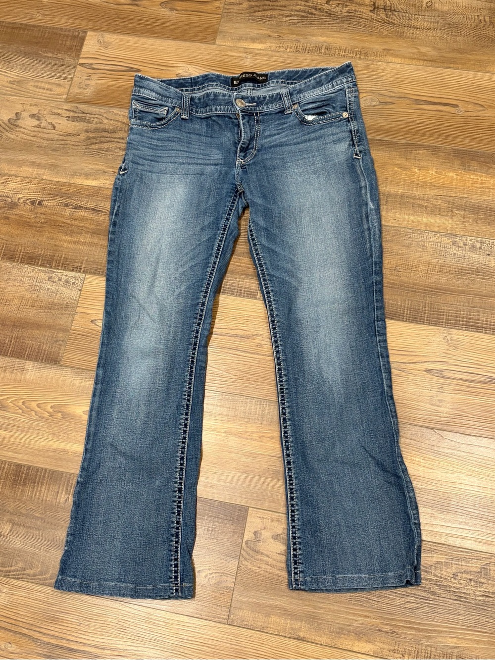 Express Stella low rise Y2K Women's Bootcut Jeans‎ in Faded contrast stitch 12R